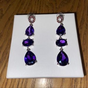 Purple Pageant Statement Earrings